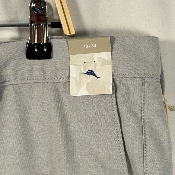 Tommy Bahama Island Zone Performance Oxford Pants Mens 40x30 Bala Shark Gray NWT